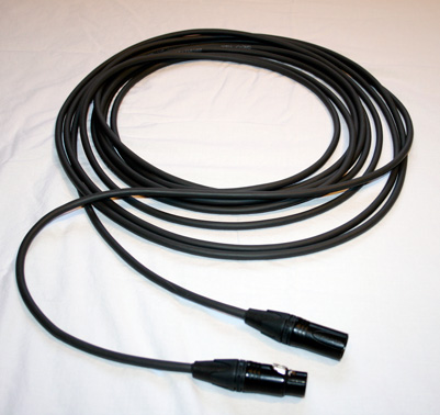 7 meter Gotham mic cable coiled with Neutrik connectors