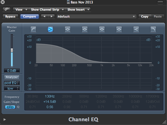 Logic EQ module showing curve like measured Pultec curve