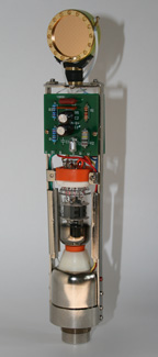 Open chassis of the FAR m215 showing capsule, circuit boards and tube